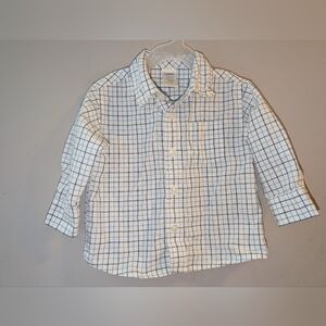 Gymboree Blue and White Checkered Plaid Button Down Shirt Toddlers 12-18